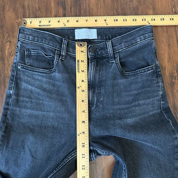 EVERLANE Kick Crop Jeans Charcoal High Rise Bootcut Frayed Grunge - Picture 13 of 15